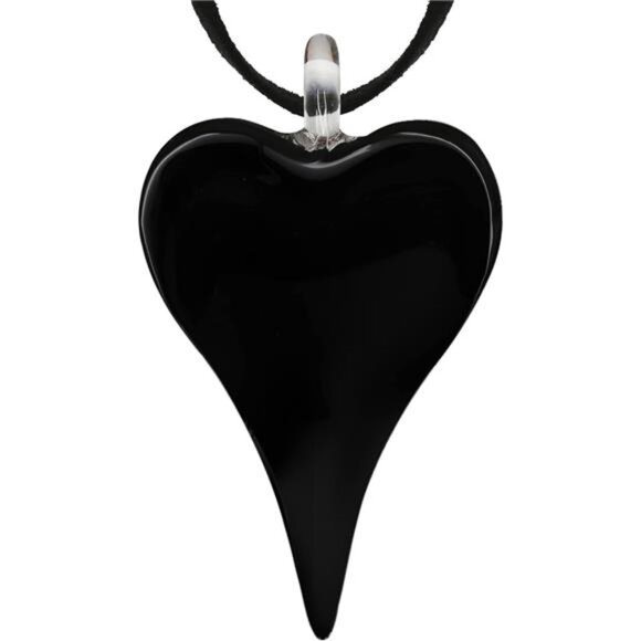 Glass Heart Necklace for Women - Mosaic Glass Heart Pendant Necklace - Picture 2 of 7